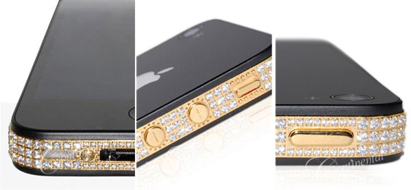 iPhone4 24k Classic Gold mit Diamanten