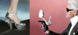Karl Lagerfeld mit dem Chanel Gun Shoe