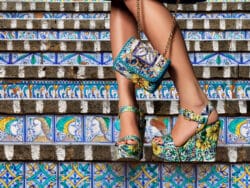 Dolce & Gabbana Plateau Schuhe mit Majolika-Motiv